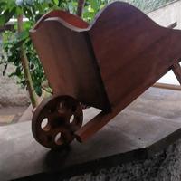 carriola legno, artigianale 