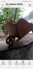 carriola legno, artigianale 