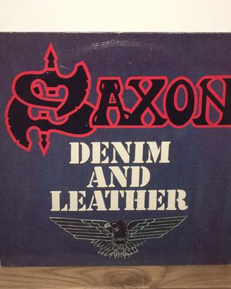 SAXON DENIM AND LEATHER Lp Vinile 1st made in UK