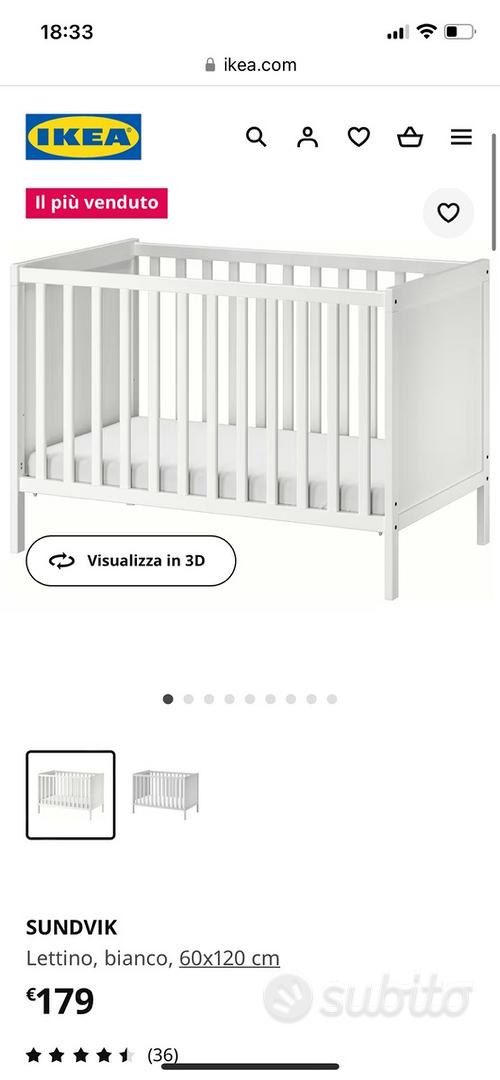 Lettino bimbo bimba ikea sundvik bianco - Tutto per i bambini In vendita a  Torino