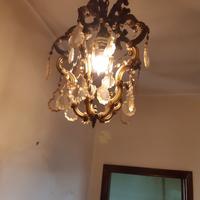LAMPADARIO CON GOCCE DI CRISTALLO 1 PUNTO LUCE