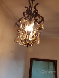 LAMPADARIO CON GOCCE DI CRISTALLO 1 PUNTO LUCE