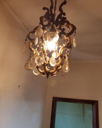 LAMPADARIO CON GOCCE DI CRISTALLO 1 PUNTO LUCE