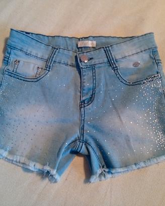 Shorts in jeans con strass