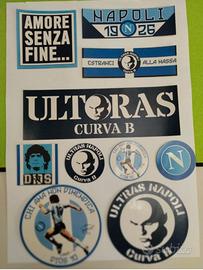 Lotto 10 adesivi ultras Napoli Curva B