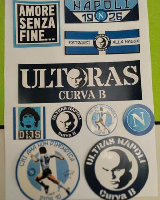 Lotto 10 adesivi ultras Napoli Curva B