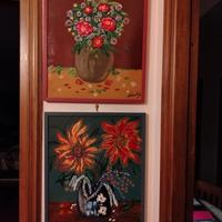 duetto di soggetto floreale quadri pittura