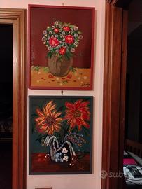 duetto di soggetto floreale quadri pittura