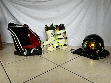 Sci head + racchette + casco + scarponi