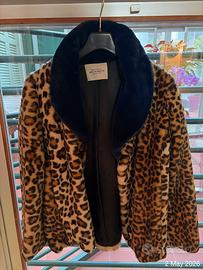 PELLICCIA SINTETICA LEOPARDO E BLU