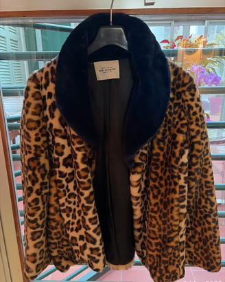 PELLICCIA SINTETICA LEOPARDO E BLU