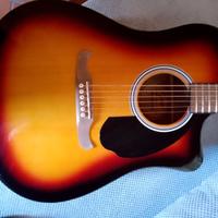 Chitarra Fender amplificata.