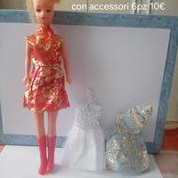 Bambole 30cm anni 90 7pz + accessori