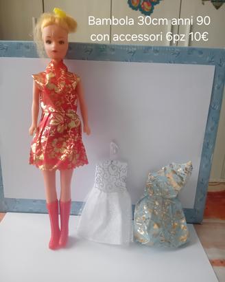 Bambole 30cm anni 90 7pz + accessori