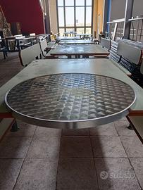Piano tavolo tondo in acciaio