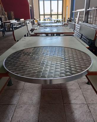 Piano tavolo tondo in acciaio