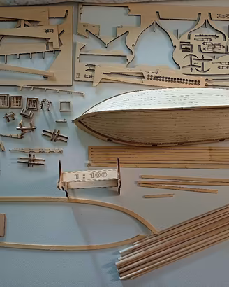 modello nave goletta Halcon 1:100 legno