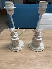 Coppia di abat jour angeli