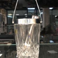 Porta ghiaccio cristallo RCR e metallo argentato