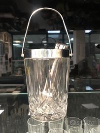 Porta ghiaccio cristallo RCR e metallo argentato