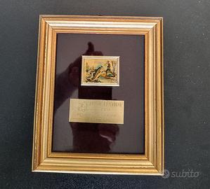 Quadretto Vintage Pesca Foglia Oro 22Kt