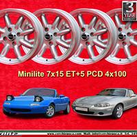 4 pz cerchi Mazda Minilite 7x15 ET30 4x100