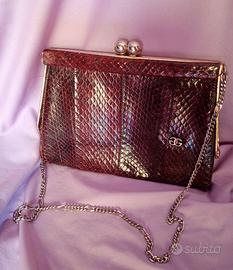Vintage borsa pochette pelle serpente pitone