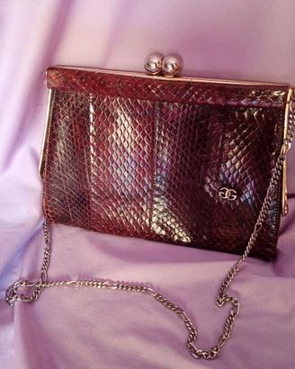 Vintage borsa pochette pelle serpente pitone