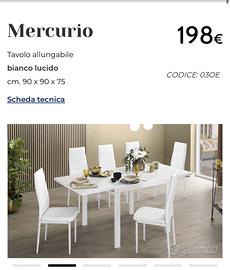 Tavolo Mercurio Mondo Convenienza