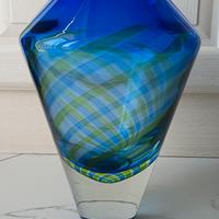 VASO SALVIATI IN VETRO DI MURANO BLU H 33 CM, D 23