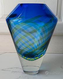 VASO SALVIATI IN VETRO DI MURANO BLU H 33 CM, D 23