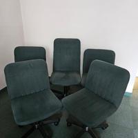5 sedie girevoli da ufficio su ruote – tessuto ver