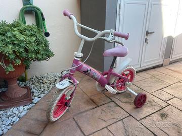 Bici bimba 10 pollici con freno e rotelle