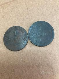 monete da 1 soldo anno 1867