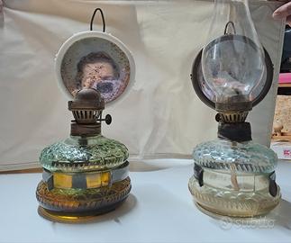 coppia di lampade ad olio