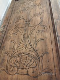 Set di gambe tavolo e ripiano legno massello