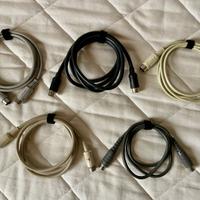 Lotto 5 cavi MIDI diverse lunghezze.