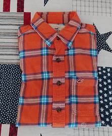 Hollister camicia flanella arancione