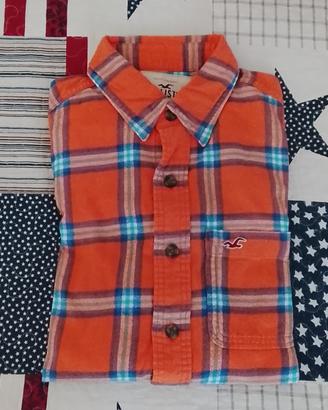 Hollister camicia flanella arancione