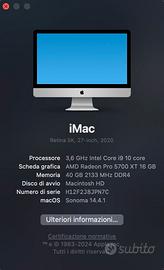 imac 27'' 5k 2020 core i9 Radeon Pro 5700XT 16GB