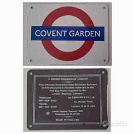 Targhetta  London Underground/Tube COVENT GARDEN