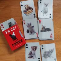 2 mazzi carte da gioco 3D con gatti