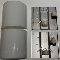 Coppia faretti ITRE in vetro murano bianco