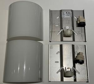 Coppia faretti ITRE in vetro murano bianco