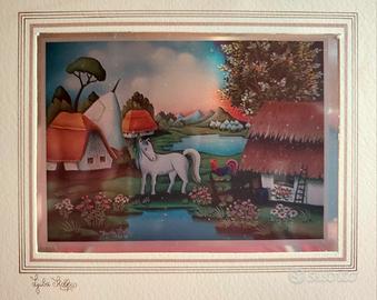 Litografia su Alluminio Ljuba Stolfa (9×12 cm)Naif
