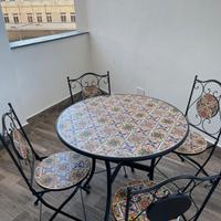 Tavolino Con Mosaico con 4 sedie