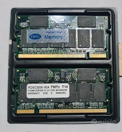  RAM per notebook T10
512MB DDR400 CL2.5 FOR 