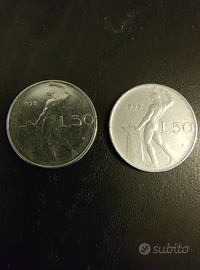50 lire 1955-1978 monete