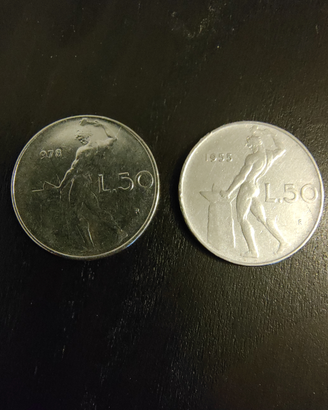 50 lire 1955-1978 monete