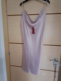 vestito con bretelle rosa lungo   nuovo 